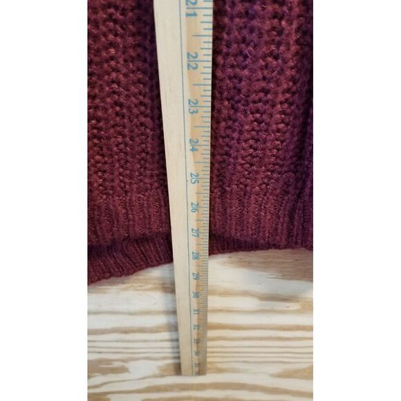 Lauren Conrad‎ Women's Pullover Sweater Large Burgundy Round Neck 3/4 Sleeve - Picture 9 of 10